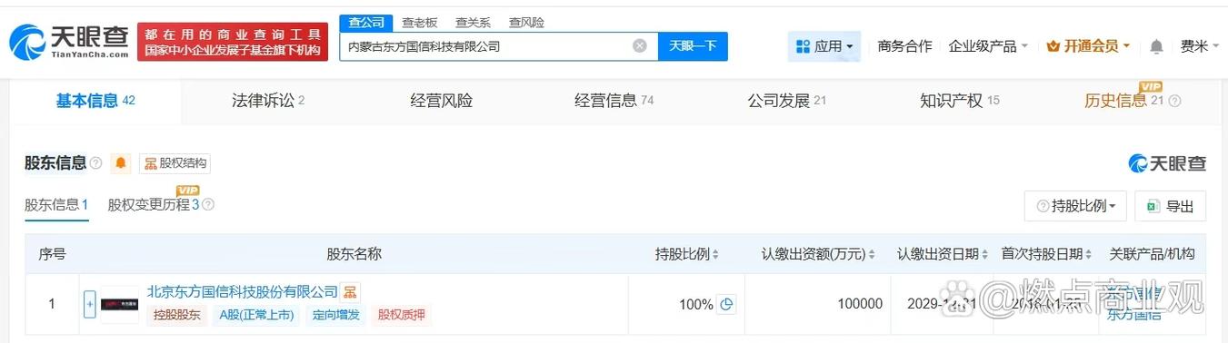 【#东方国信旗下内蒙古科技公司增资至10亿# 增幅100